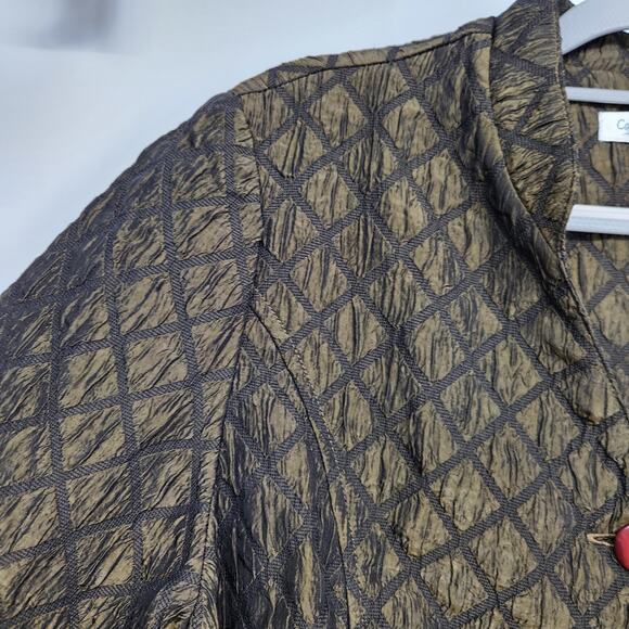 NWT Coldwater Creek Petite Green Mandarin Diamond Buttoned Jacket Women's PXL - Picture 7 of 10